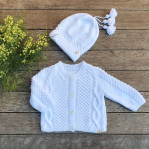 Ezra Cardigan and Slouch Beanie / 6-12 Months