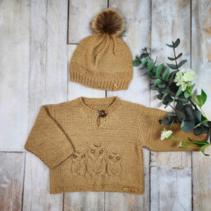 Sawyer Owl Sweater & Beanie / 1-2 Years
