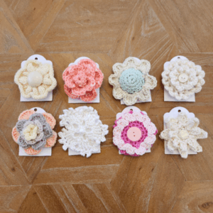 Medium Crochet Flower Clip