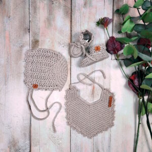 Lilac Crochet Bonnet Set / Newborn